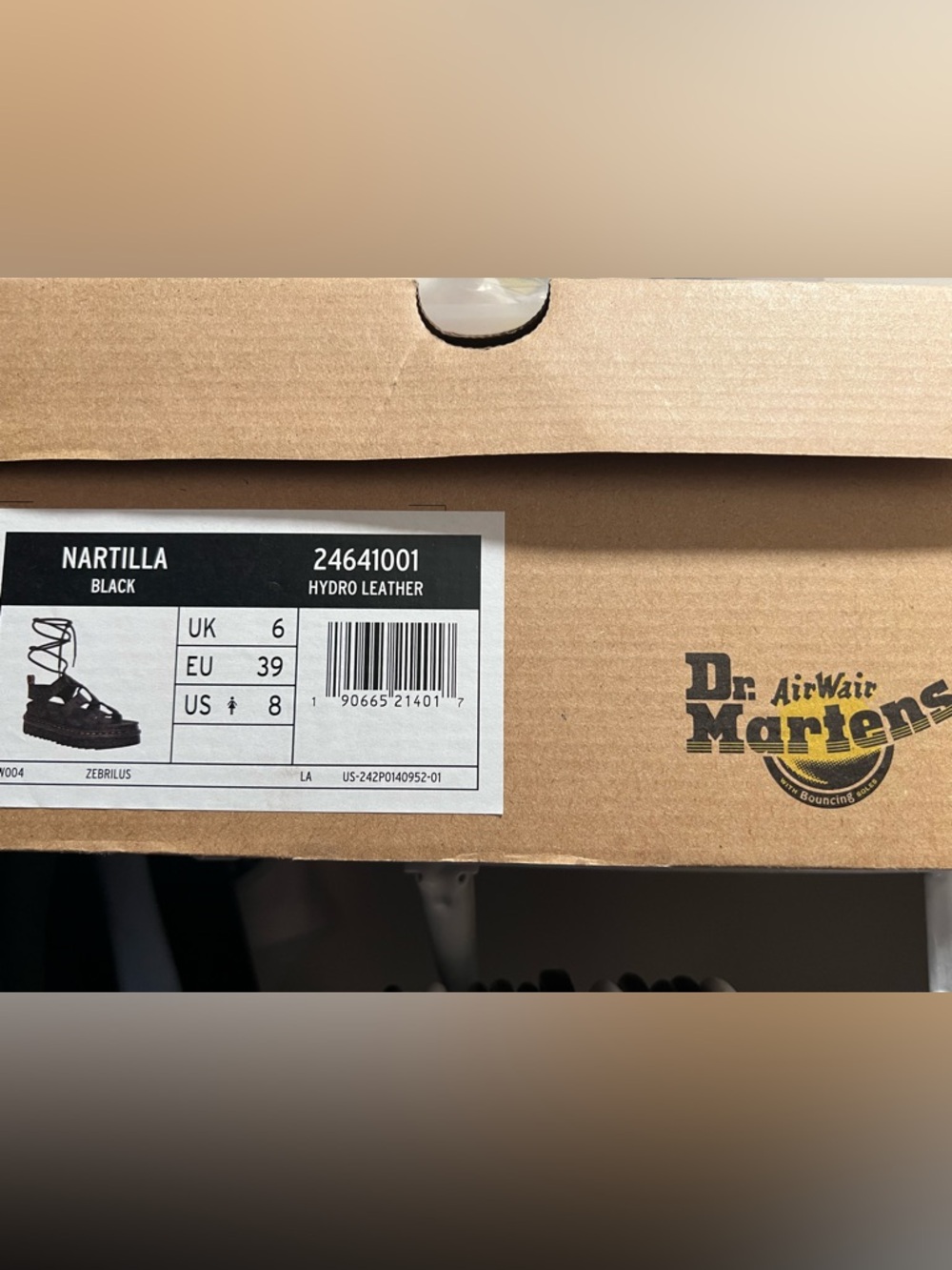 Dr. Martens Black Nartilla Hydro Leather Sandals - Picture 3 of 3